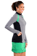 Abby Stripe Long Sleeve Top - SwingDish Women's Golf and Tennis Tops