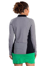 Abby Stripe Long Sleeve Top - SwingDish Women's Golf and Tennis Tops