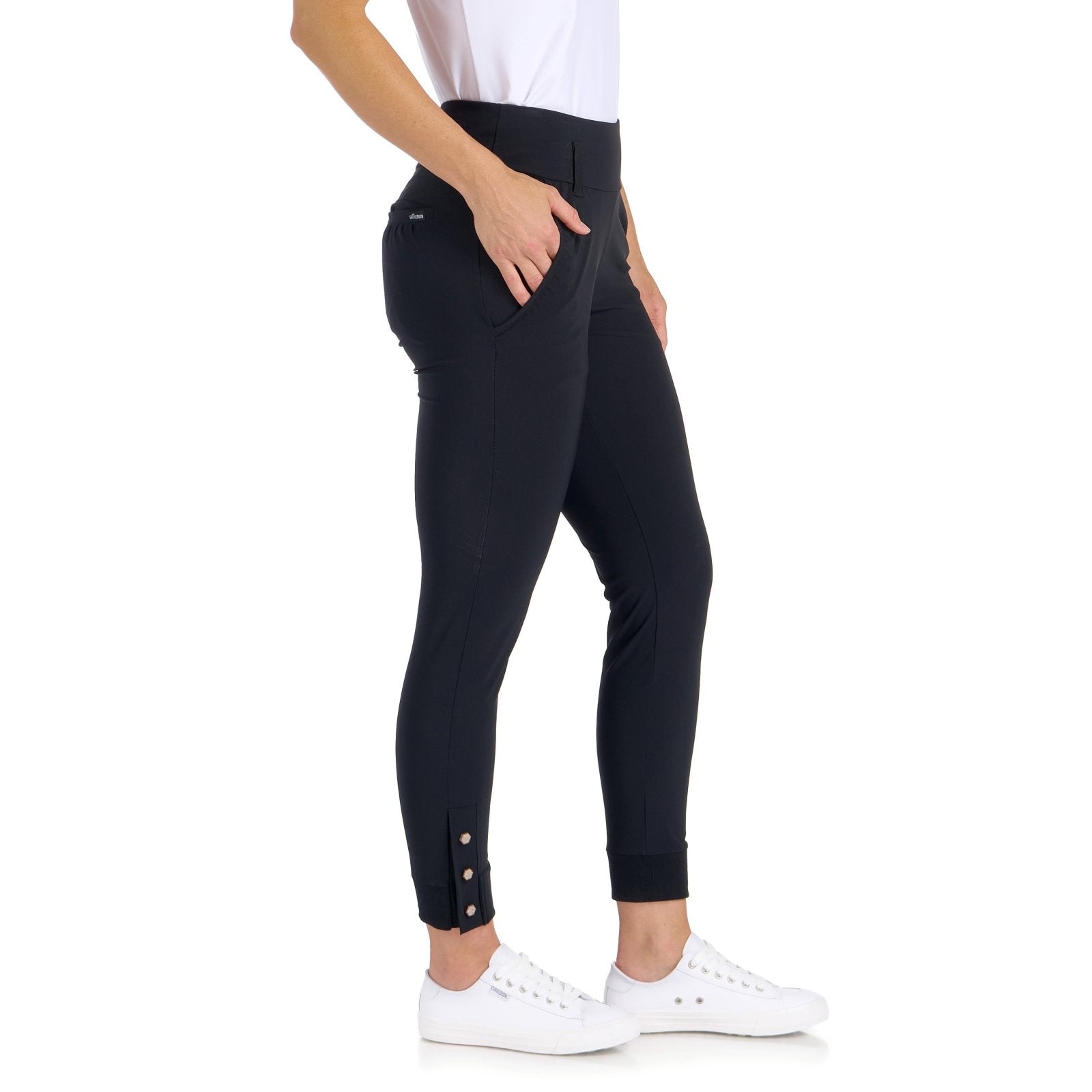 Ariana Slim Black Jogger - SwingDish Women's Golf and Tennis Pant