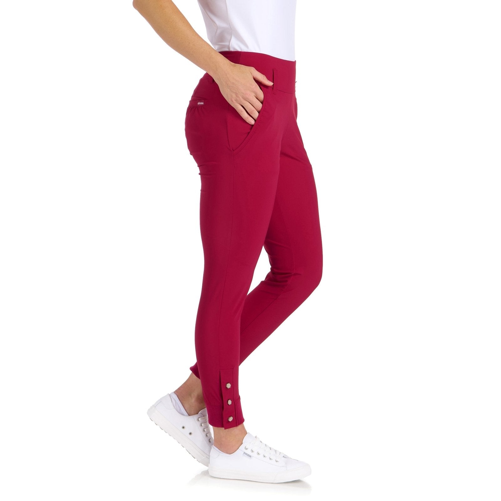 Ariana Slim Crimson Jogger - SwingDish Women's Golf and Tennis Pant