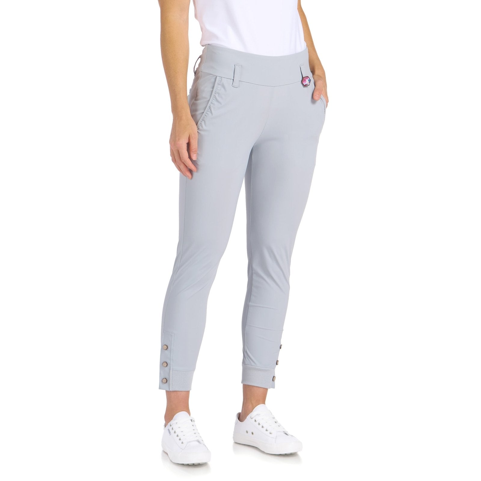 Ariana Slim Grey Jogger - SwingDish Women's Golf and Tennis Pant