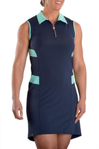 Ariel | Blue and Mint Women's Collared Dress | SwingDish