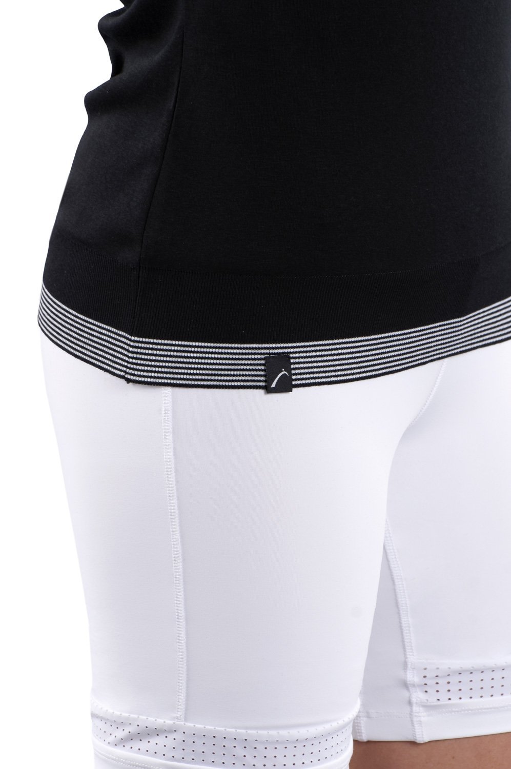 Woman Wearing SwingDish Autumn Black Top Product View 2