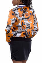 Berlin Print Bomber Jacket Rear View | Women's Floral Print Jacket | SwingDish 