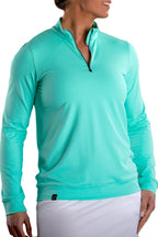 Boyfriend Pullover Mint Front View | Women's Golf Jacket | SwingDish