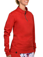 Boyfriend Pullover Red Front View | Women's Golf Day Capsule | SwingDish
