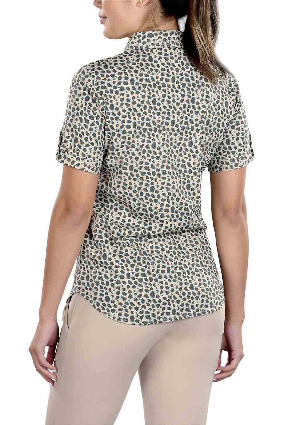 Caitlyn Mini Leopard Button Up Short Sleeve Shirt - SwingDish