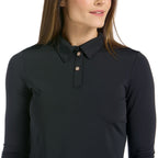 Clara Long Sleeve Black Top - SwingDish Women's Golf and Tennis Top