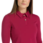 Clara Long Sleeve Crimson Top - SwingDish Women's Golf and Tennis Top