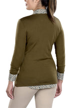 Woman Wearing SwingDish Eve V-Neck Sweater Product View 9