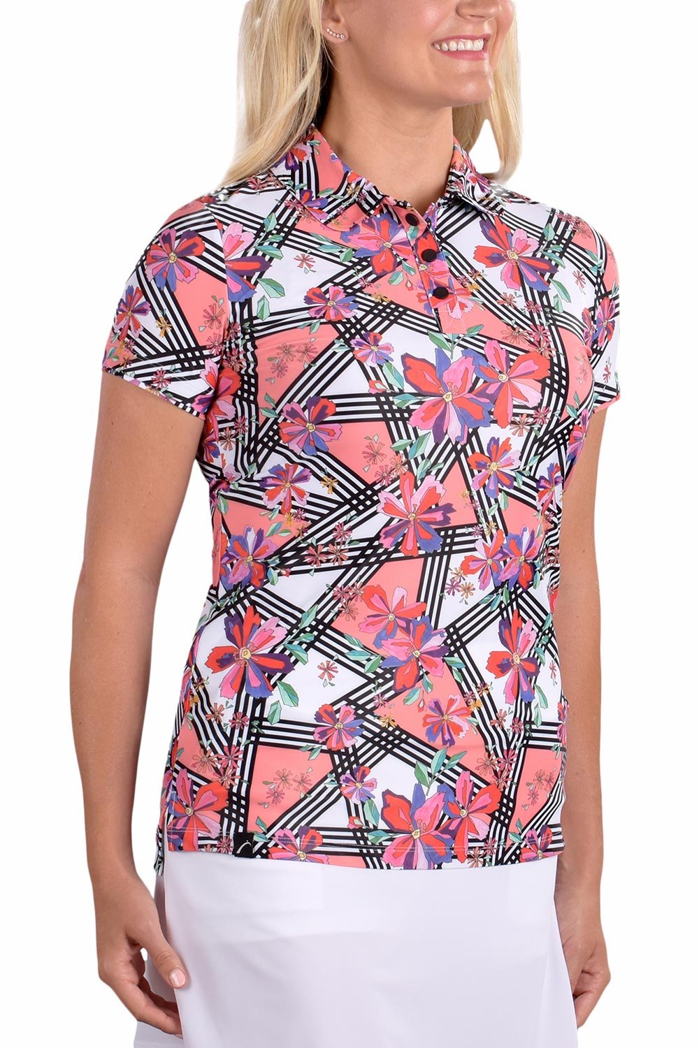 Flower Power Debbie Top - SwingDish Women's Golf and Tennis Tops