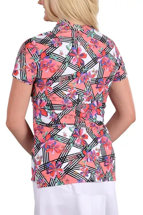 Flower Power Debbie Top - SwingDish Women's Golf and Tennis Tops