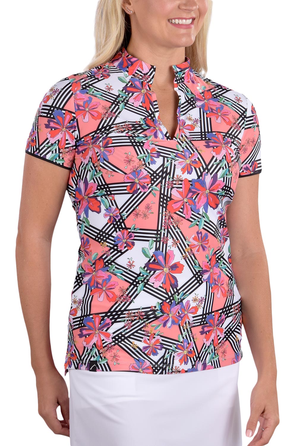 Flower Power Mia Top - SwingDish Women's Golf and Tennis Tops