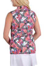 Flower Power Robyn Top Printed - SwingDish Women's Golf and Tennis Tops