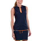 Woman Wearing SwingDish Gianna Solid Crew Top Product View 1