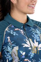 Woman Wearing SwingDish Grace Print Top Product View 4