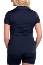 Woman Wearing SwingDish Harper Navy Product View 3