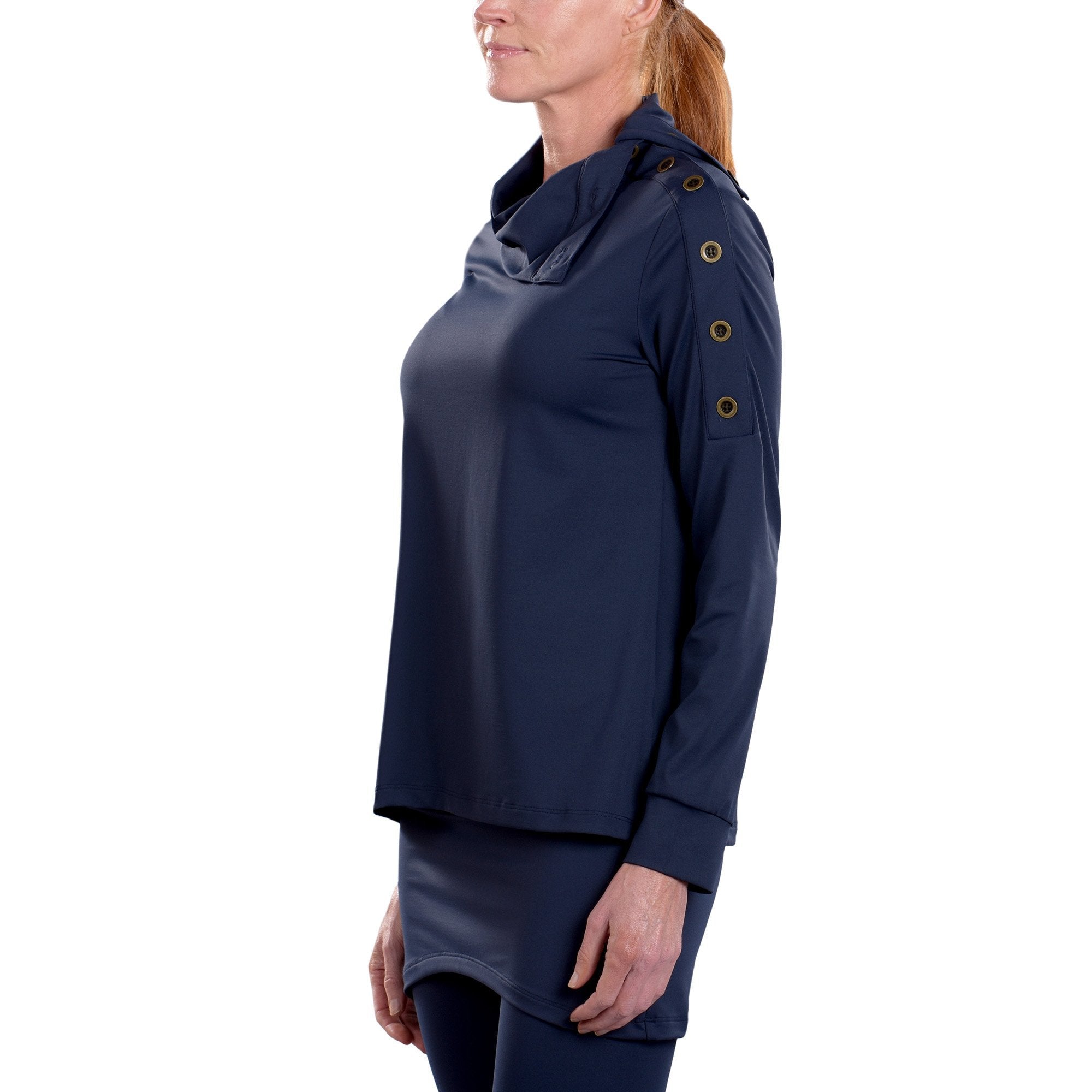 Woman Wearing SwingDish Hazel Crew Top Product View 2