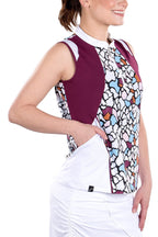 Ivy Mosaic Print Top Secondary View | Maroon Print Top | SwingDish