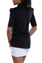 Woman Wearing SwingDish Kali Black Top Product View 2