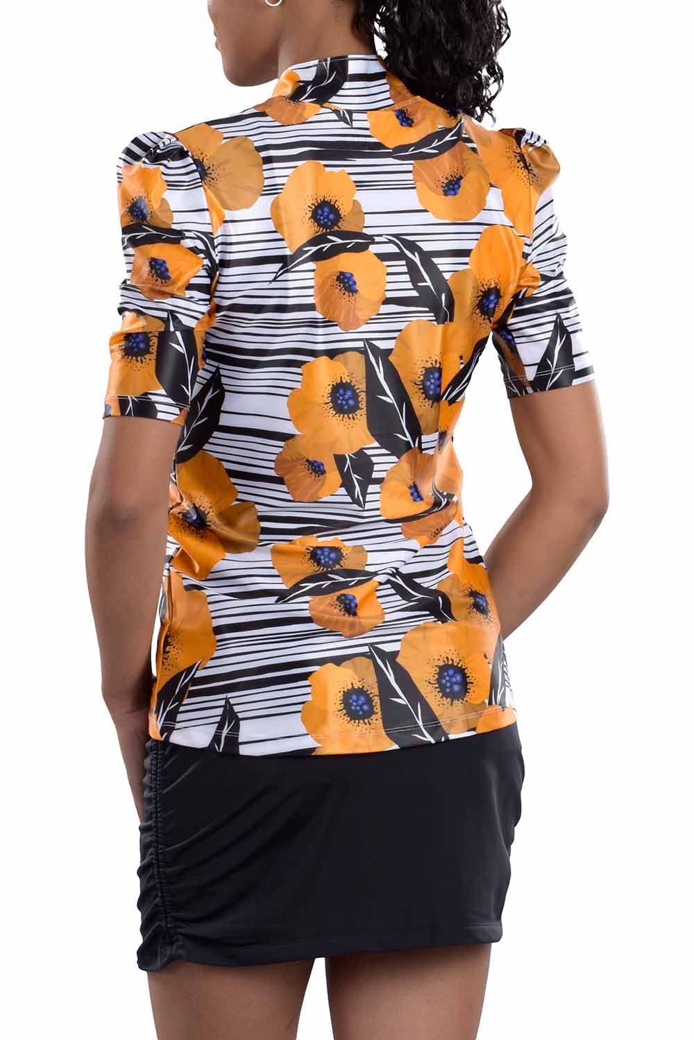 Woman Wearing SwingDish Kali Print Top Product View 2