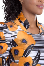 Woman Wearing SwingDish Kali Print Top Product View 3