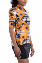 Woman Wearing SwingDish Kali Print Top Product View 4