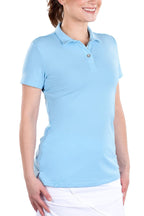 Karina Cornflower Blue Top | Light Blue Women's Polo | SwingDish