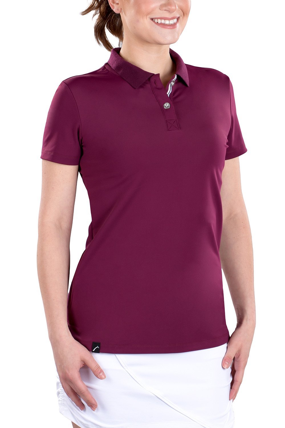 Karina Mulberry Top | Women's Maroon Polo | SwingDish