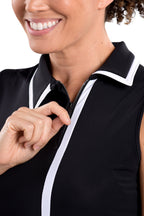 Kelly Sleeveless Top in Black - SwingDish Women's Golf and Tennis Tops