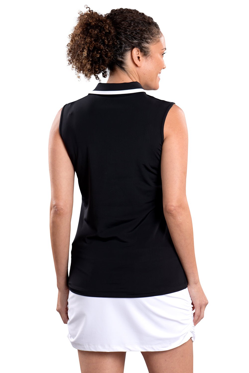 Kelly Sleeveless Top in Black - SwingDish Women's Golf and Tennis Tops