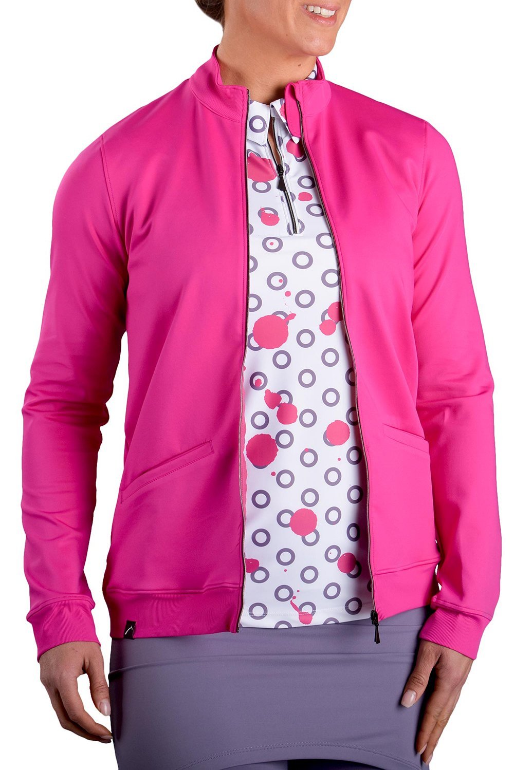 Kendal | Women's Pink Zip Up Jacket | SwingDish