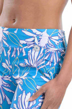 Side View of Kirby Printed Short | Blue Flower Pattern | SwingDish