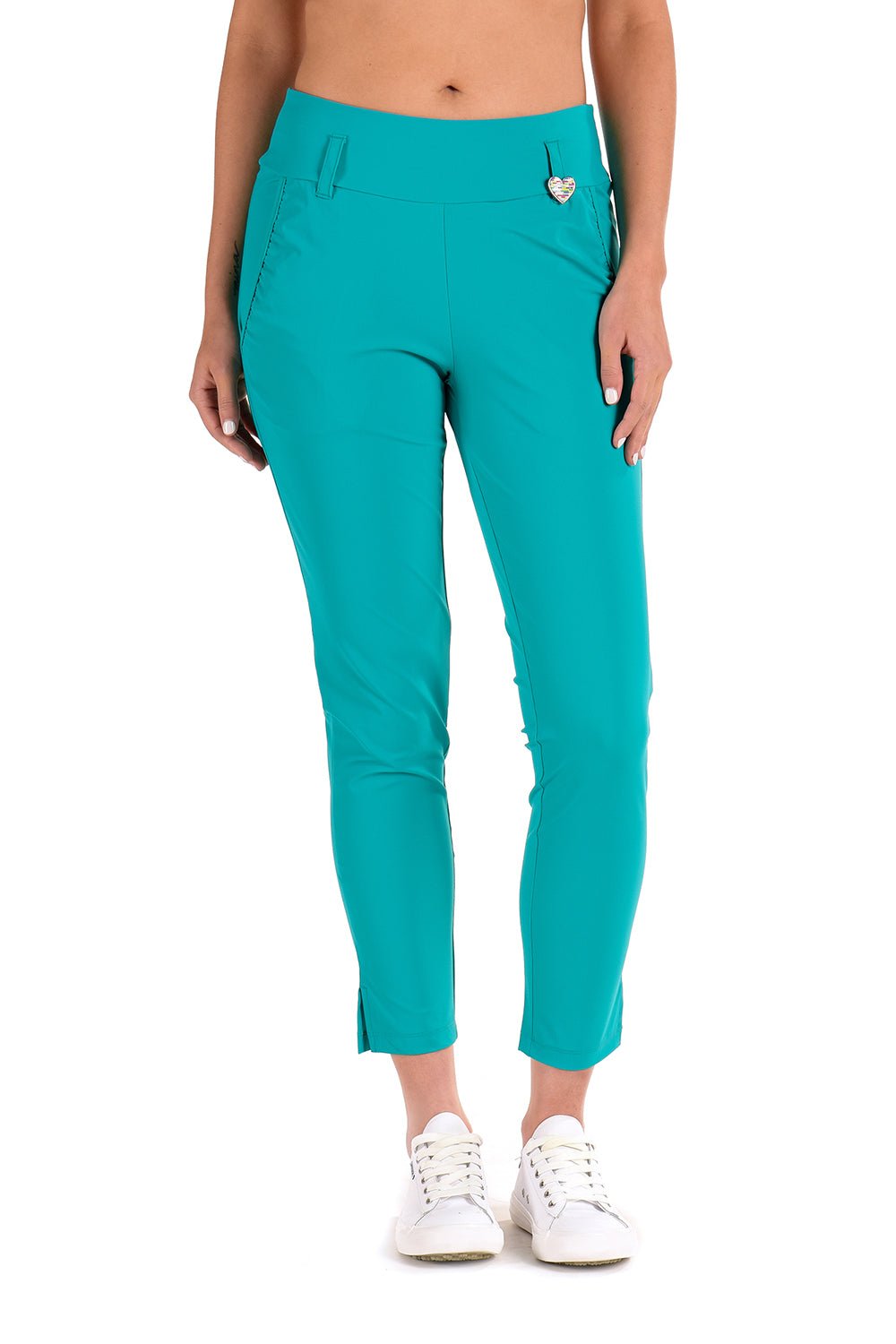 Linda Teal Slim Pant - SwingDish Women's Golf and Tennis Pants