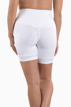 Lyla White Biker Short - SwingDish