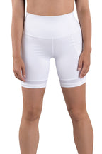 Lyla White Biker Short - SwingDish