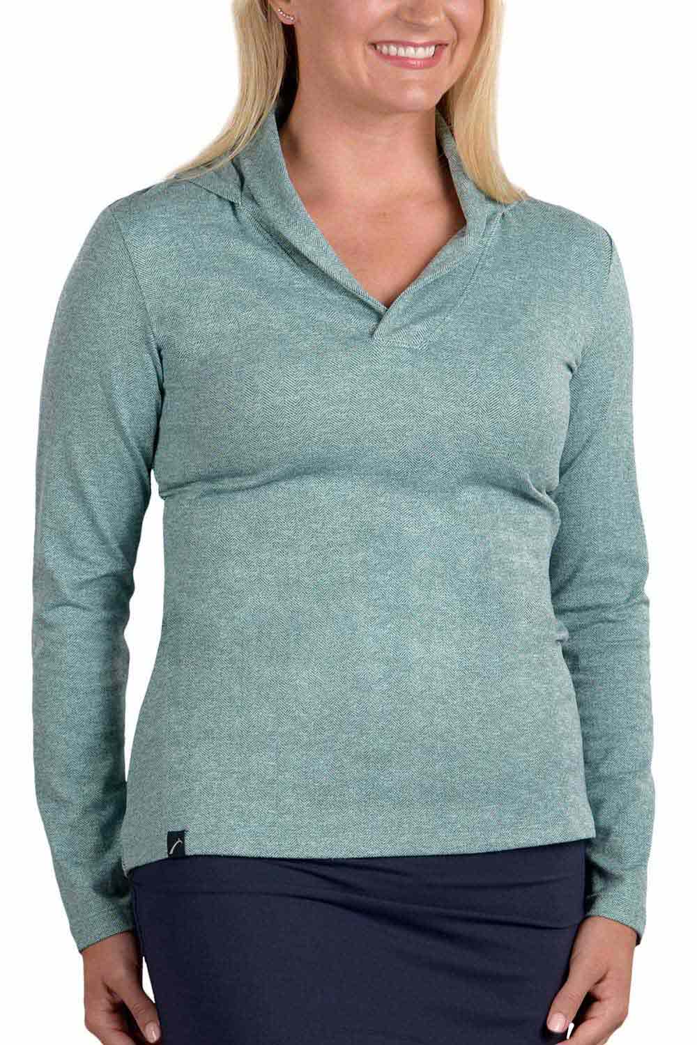 Melanie Collared Hoodie - Mint - SwingDish