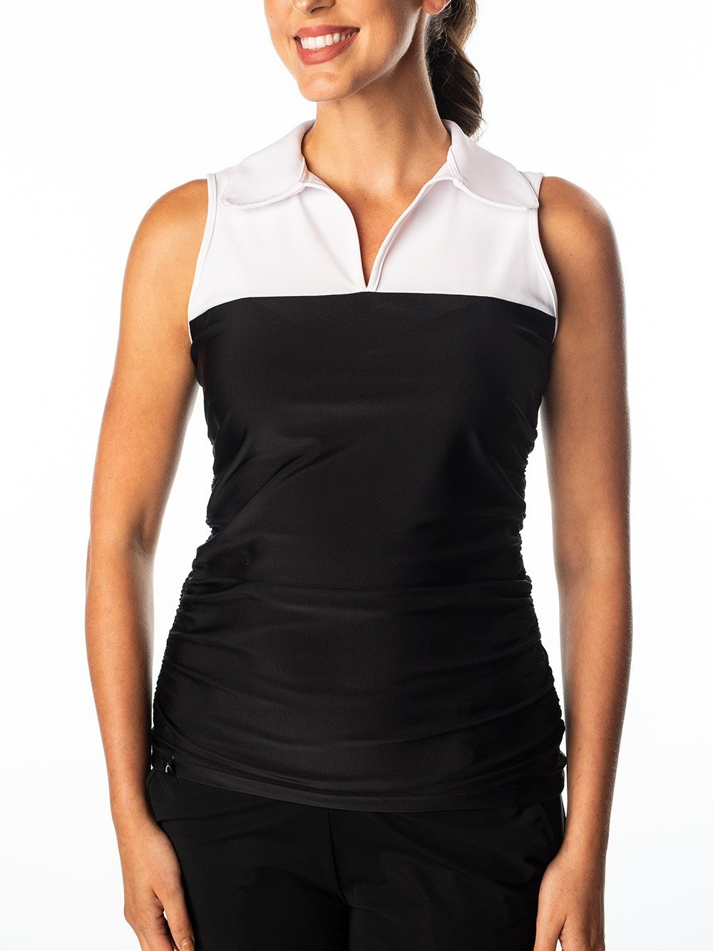 Woman Wearing SwingDish Melissa Black and White Product View 1