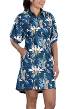 Nala Print Dress | Blue Floral Women's Golf Dress | SwingDish