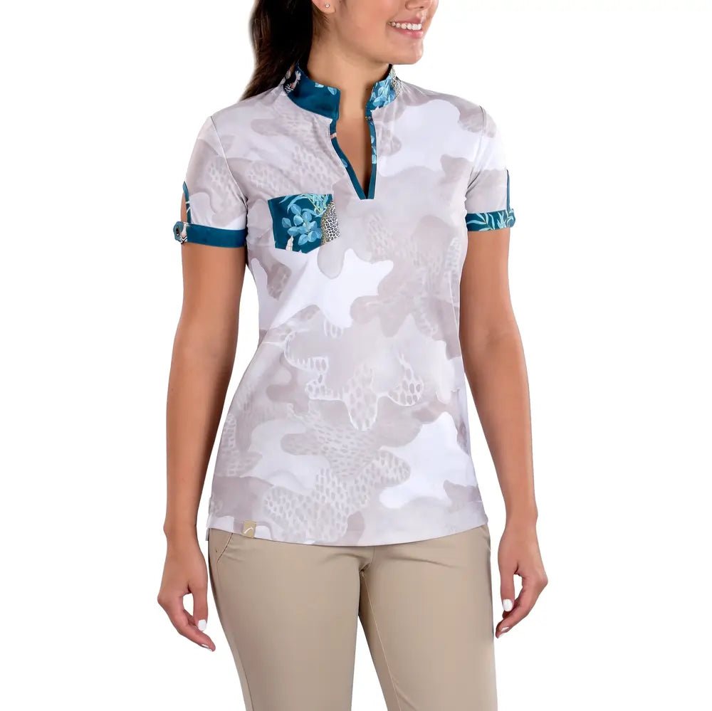 Naomi Camo Print Top - SwingDish Women's Golf and Tennis Tops