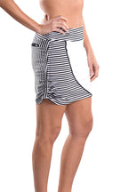 Olivia Black and White Stripe Skort - SwingDish Women's Golf and Tennis Skorts