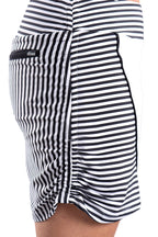 Olivia Black and White Stripe Skort - SwingDish Women's Golf and Tennis Skorts