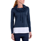 Woman Wearing SwingDish Piper Crew Top Product View 2