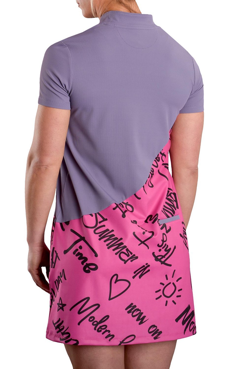 Rhen Rear View | Purple and Pink Women's Golf Dress | SwingDish