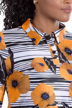 Woman Wearing SwingDish Rhonda Print Top Product View 3