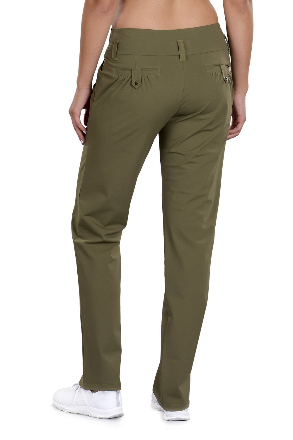 Woman Wearing SwingDish Sabra Kaki Pant Product View 4