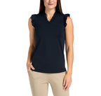 Serena Black Top - SwingDish Women's Golf and Tennis Top