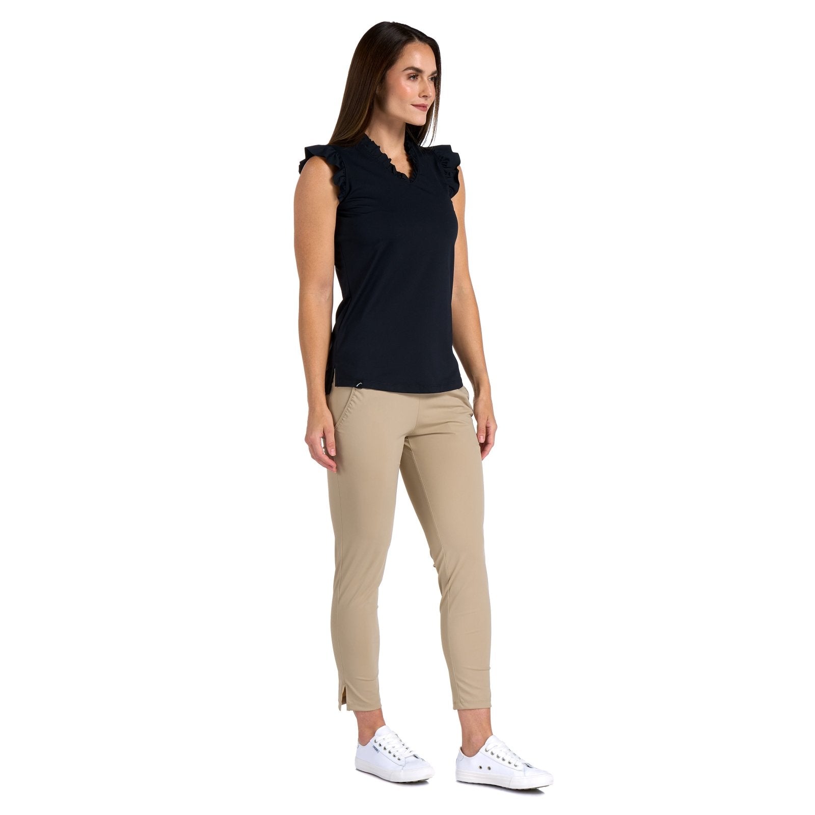 Serena Black Top - SwingDish Women's Golf and Tennis Top