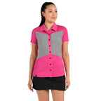 Summer Pink/Stripe Top - SwingDish Women's Golf and Tennis Top